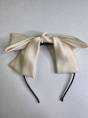 Handmade Satin Cream Bow Headband - Women Accessories